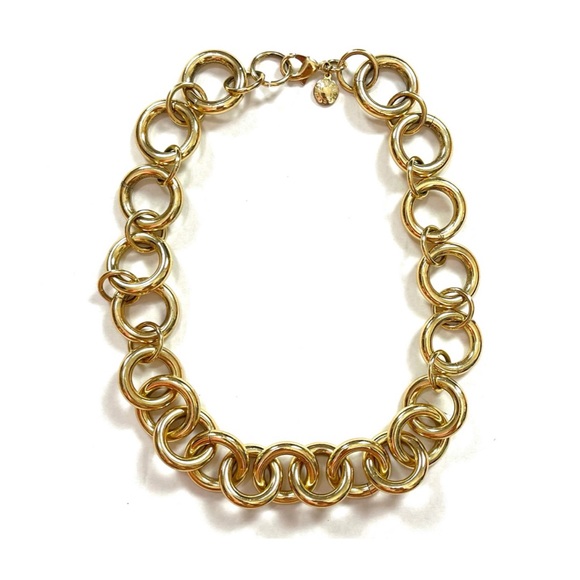 J. Crew Jewelry - J. Crew Chunky Round Chain Link Gold Necklace